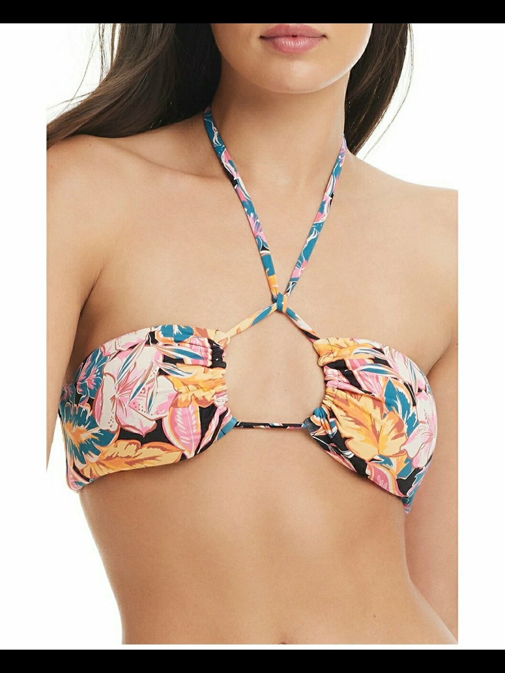 Red Carter Floral Bikini In Pink & Teal